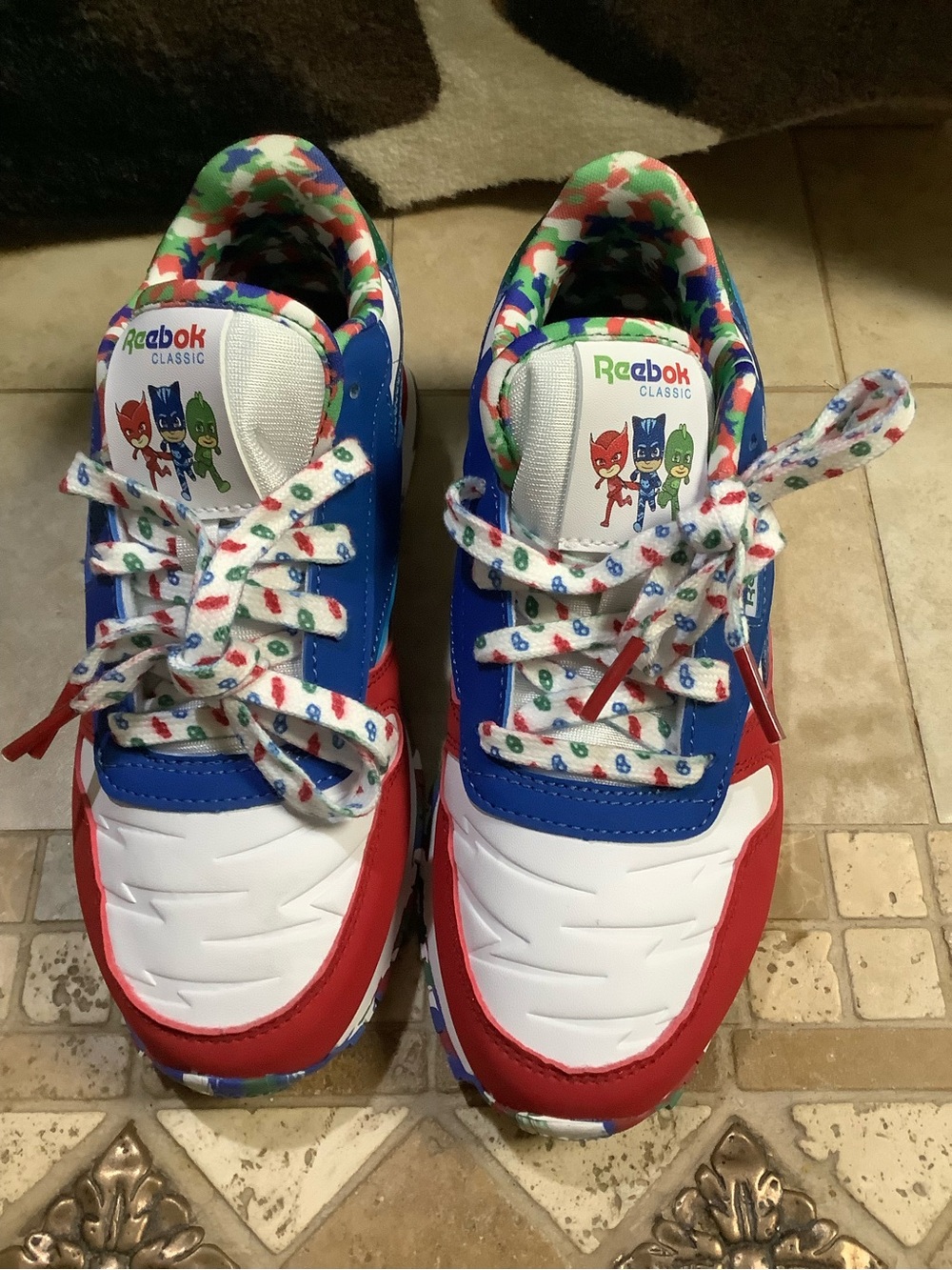 Reebok Kids White Blue Red PJ Masks Accent Sneakers